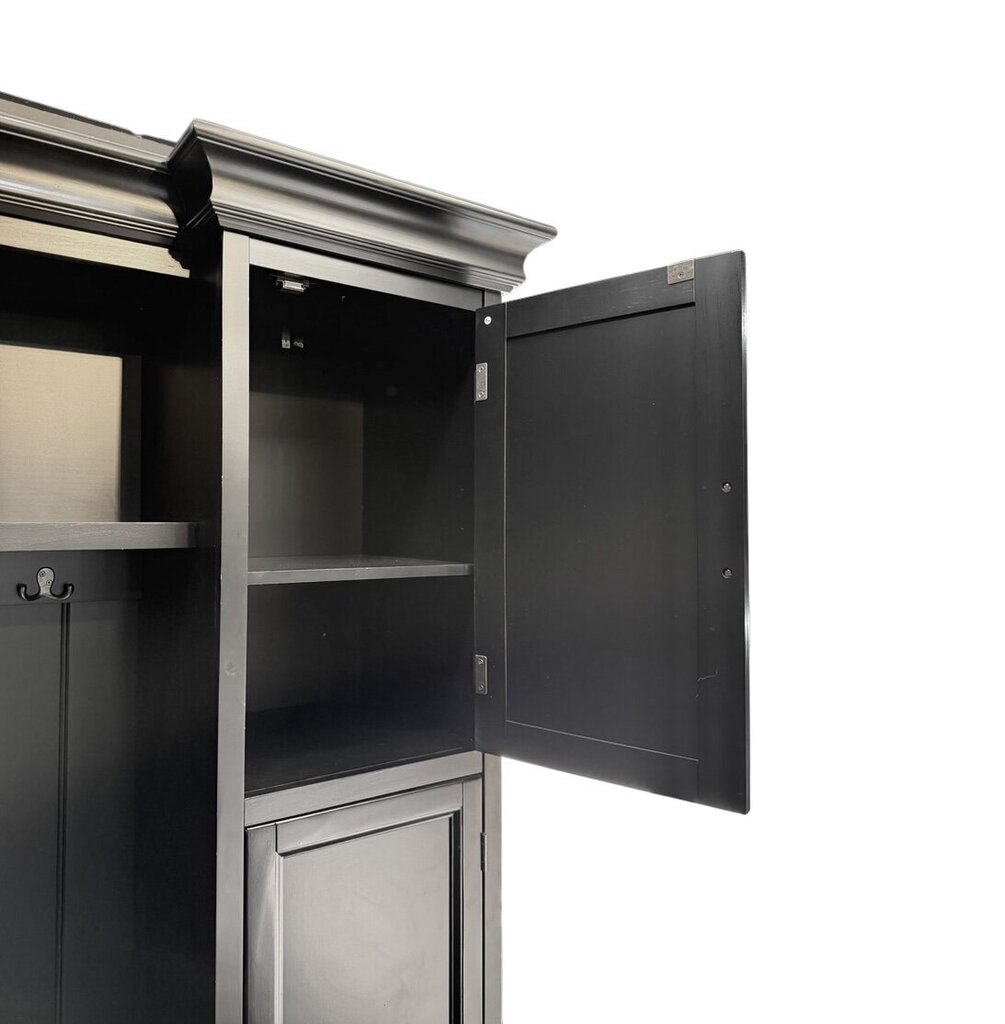 Large Black Mudroom Hallway Hutch