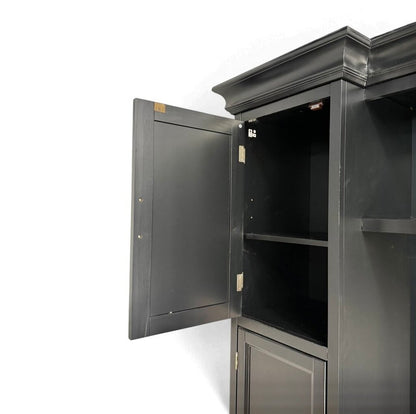 Large Black Mudroom Hallway Hutch
