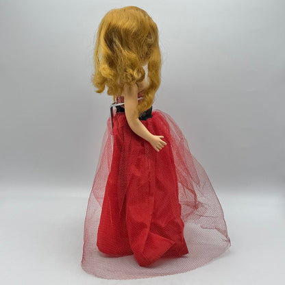 Vintage 1953 LuAnn Simms 14” Hard Plastic Walker Doll Made In USA Works /cb