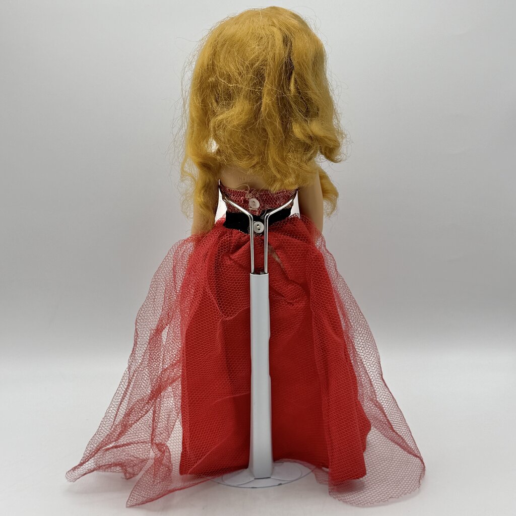 Vintage 1953 LuAnn Simms 14” Hard Plastic Walker Doll Made In USA Works /cb