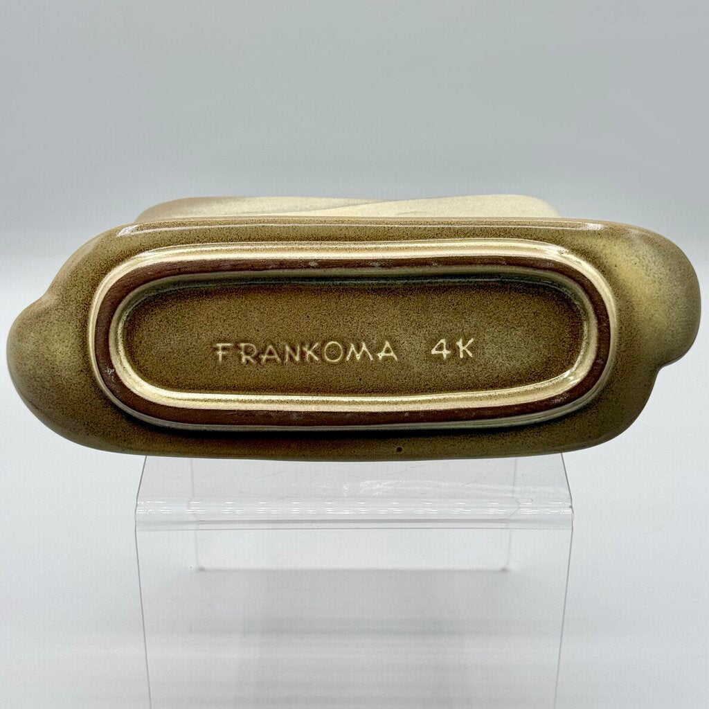 Frankoma Vintage Lazy Bones Butter Dish in Dessert Gold #4K \HY