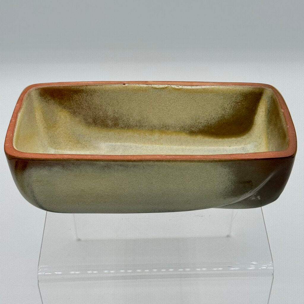 Frankoma Vintage Lazy Bones Butter Dish in Dessert Gold #4K \HY