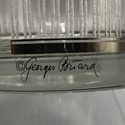 3 Vtg George Briard Silvercrest Banded Icicle Double Old Fashioned Glasses /b