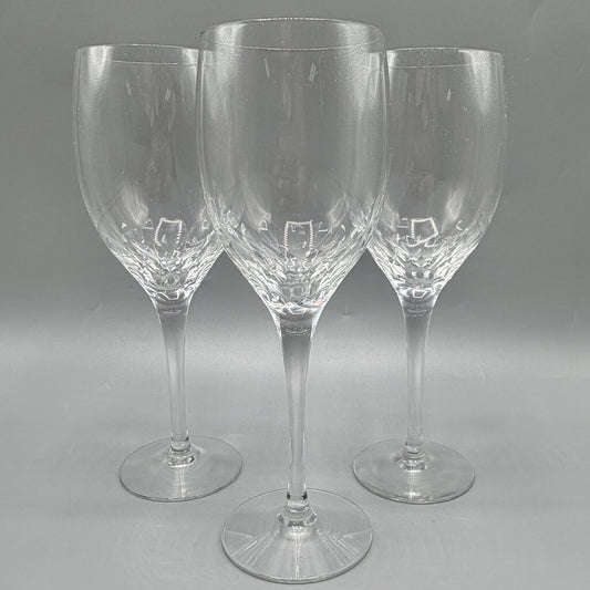 Set Of 3 Orrefors Crystal Prelude Claret Wine Glasses 7 3/8” Made In Sweden /cb
