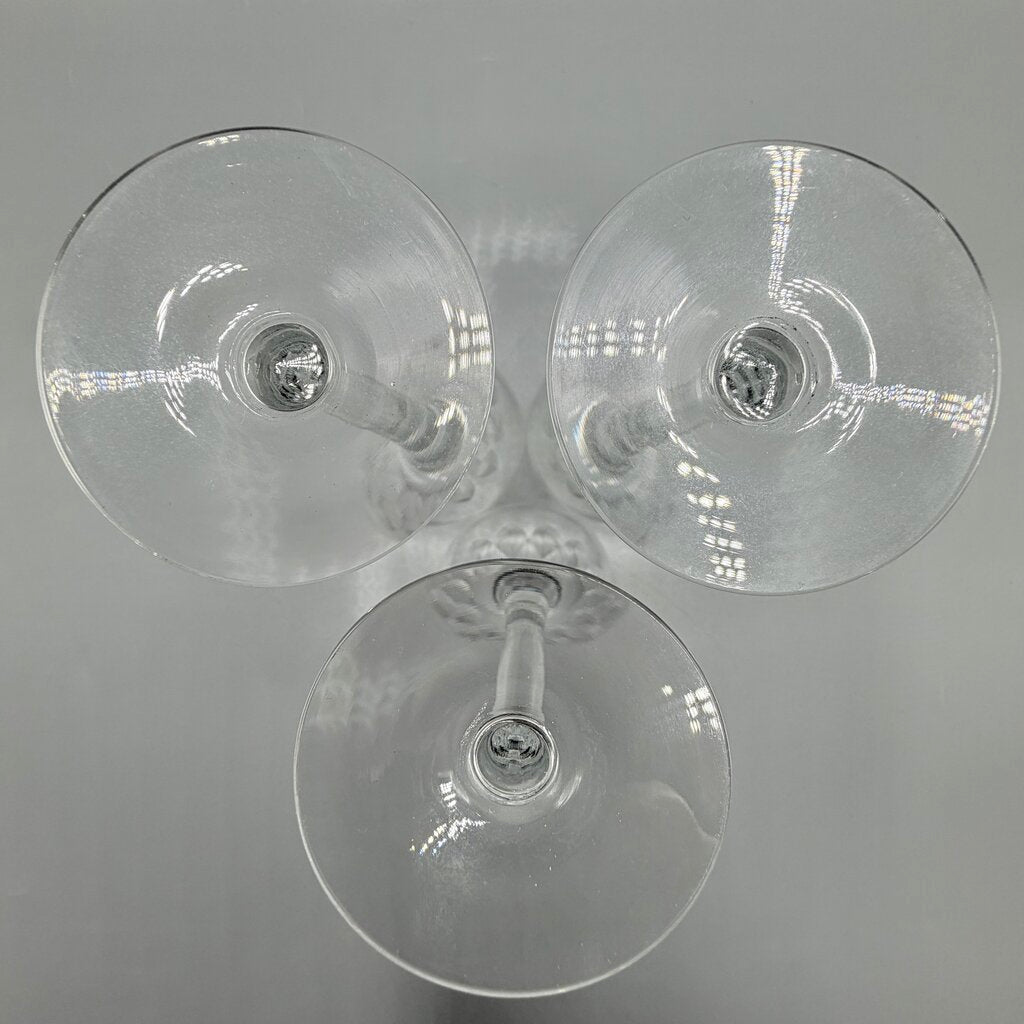 Set Of 3 Orrefors Crystal Prelude Claret Wine Glasses 7 3/8” Made In Sweden /cb