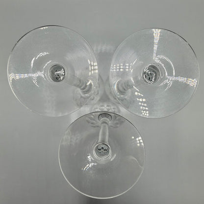 Set Of 3 Orrefors Crystal Prelude Claret Wine Glasses 7 3/8” Made In Sweden /cb