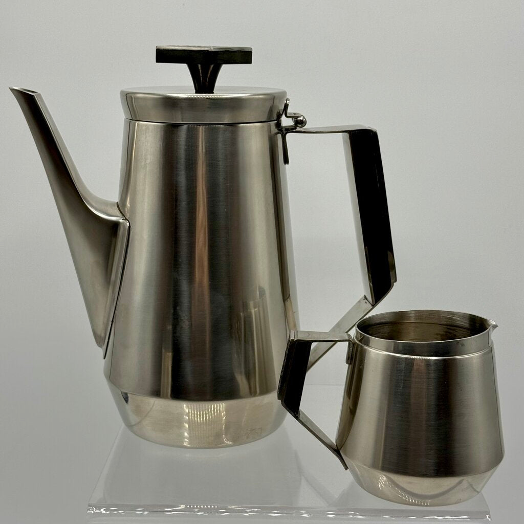 Stanley Roberts Velvet Tea Set, Vintage MCM 3-piece Stainless Steel from Japan