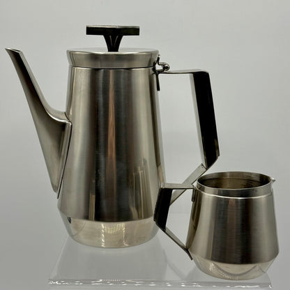 Stanley Roberts Velvet Tea Set, Vintage MCM 3-piece Stainless Steel from Japan