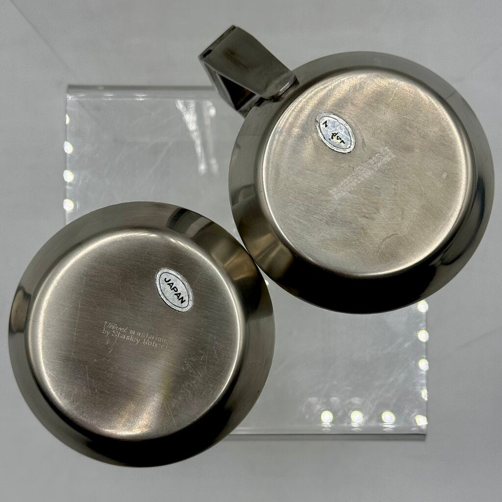 Stanley Roberts Velvet Tea Set, Vintage MCM 3-piece Stainless Steel from Japan