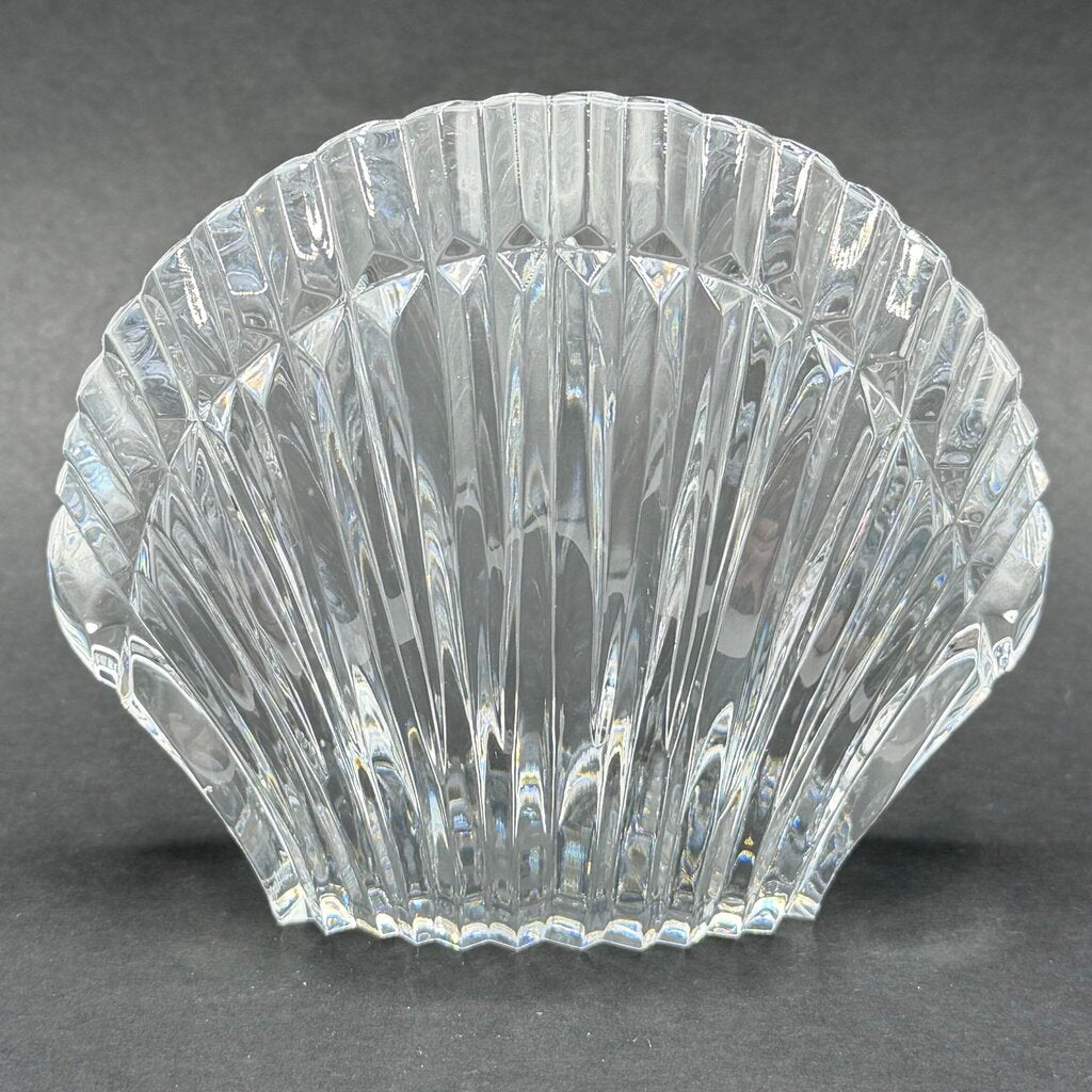 Vintage Waterford Crystal Clam Scallop Shell Paperweight Made In Ireland /cb