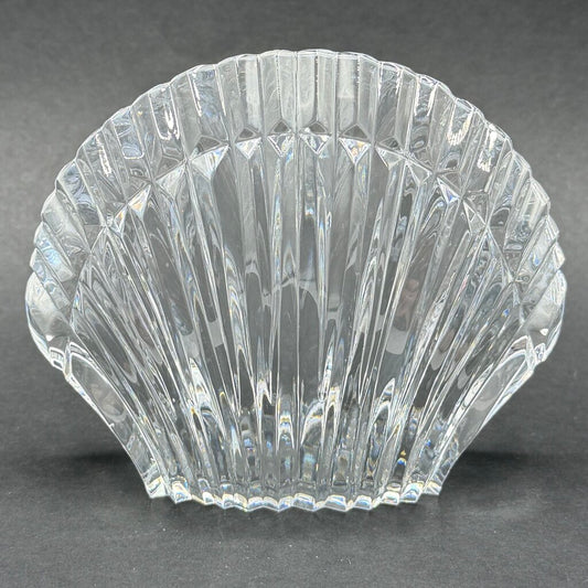 Vintage Waterford Crystal Clam Scallop Shell Paperweight Made In Ireland /cb