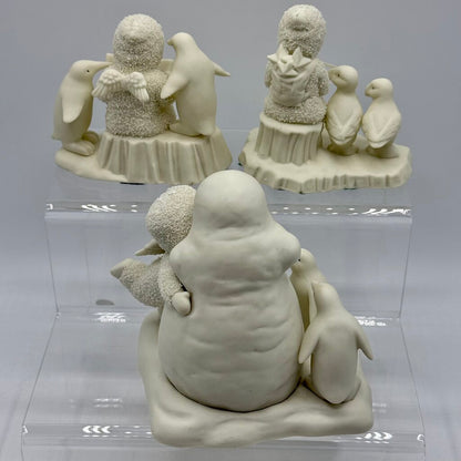 Vintage 90’s Snowbabies Figurine Collectibles, Department 56- All We Need Is Love, Read Me a Story, & Fishing for Dreams /hy