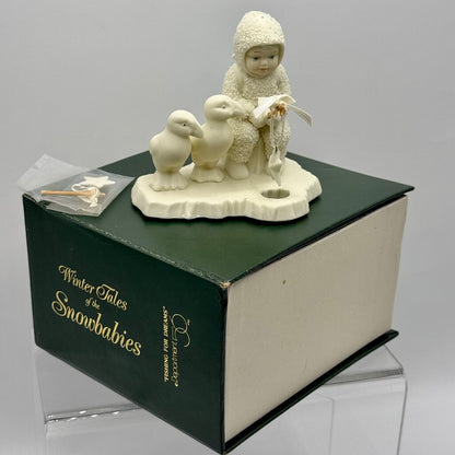 Vintage 90’s Snowbabies Figurine Collectibles, Department 56- All We Need Is Love, Read Me a Story, & Fishing for Dreams /hy