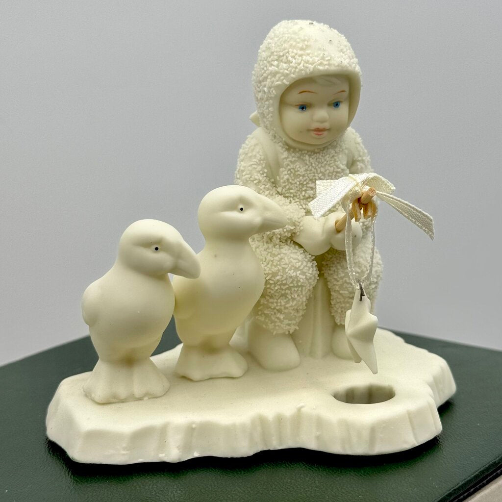 Vintage 90’s Snowbabies Figurine Collectibles, Department 56- All We Need Is Love, Read Me a Story, & Fishing for Dreams /hy