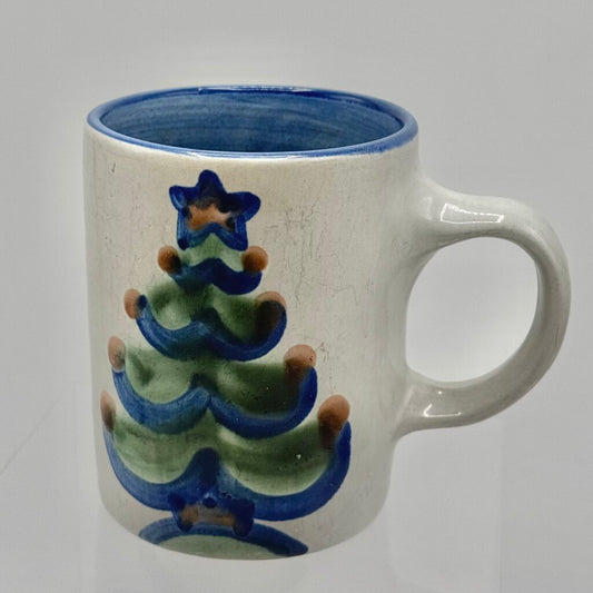 Vintage M.A. Hadley Christmas Tree Hand-Painted Pottery Coffee Mug /hy