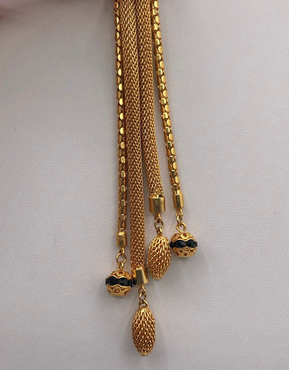 Vintage Multi-Strand Gold Tone Lariat Necklace /b