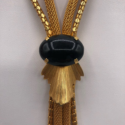 Vintage Multi-Strand Gold Tone Lariat Necklace /b