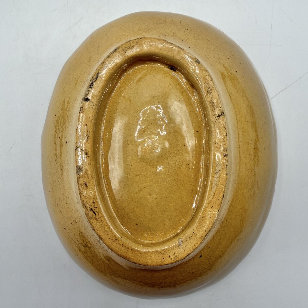 Antique Corn Cob Yellow Ware Food Mold Oval Stoneware Farmhouse Decor /cb
