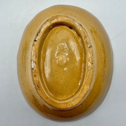 Antique Corn Cob Yellow Ware Food Mold Oval Stoneware Farmhouse Decor /cb