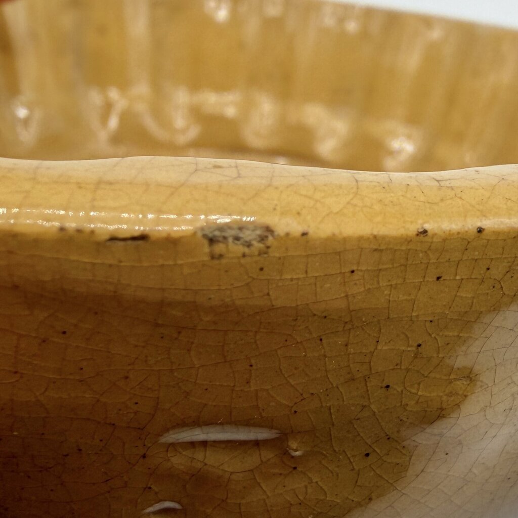 Antique Corn Cob Yellow Ware Food Mold Oval Stoneware Farmhouse Decor /cb