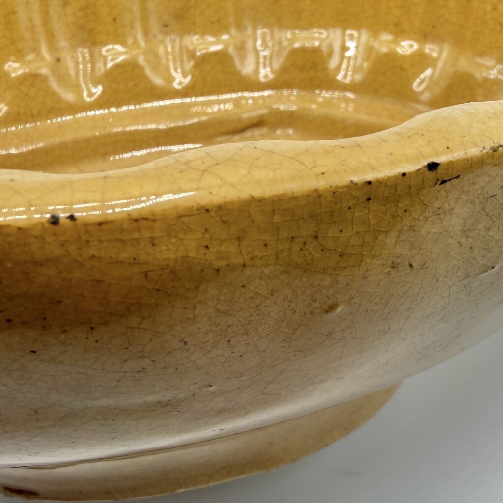 Antique Corn Cob Yellow Ware Food Mold Oval Stoneware Farmhouse Decor /cb