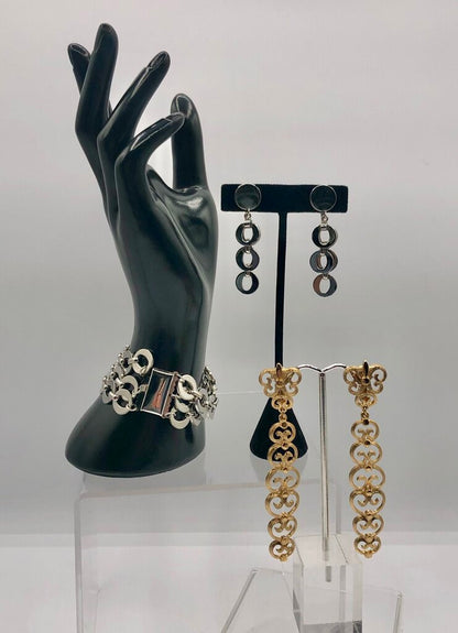 MOD Retro 1960s/70s Earrings & Bracelet Set /b