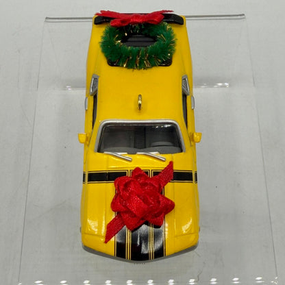 Vintage Carlton Cards Revved Wrapped & Ready ‘70 Ford Mustang Boss 302 Christmas Ornament w/Box /cb