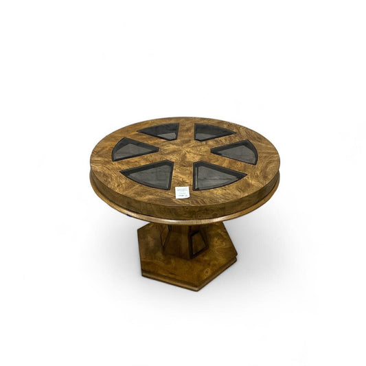 Wagon wheel lamp table