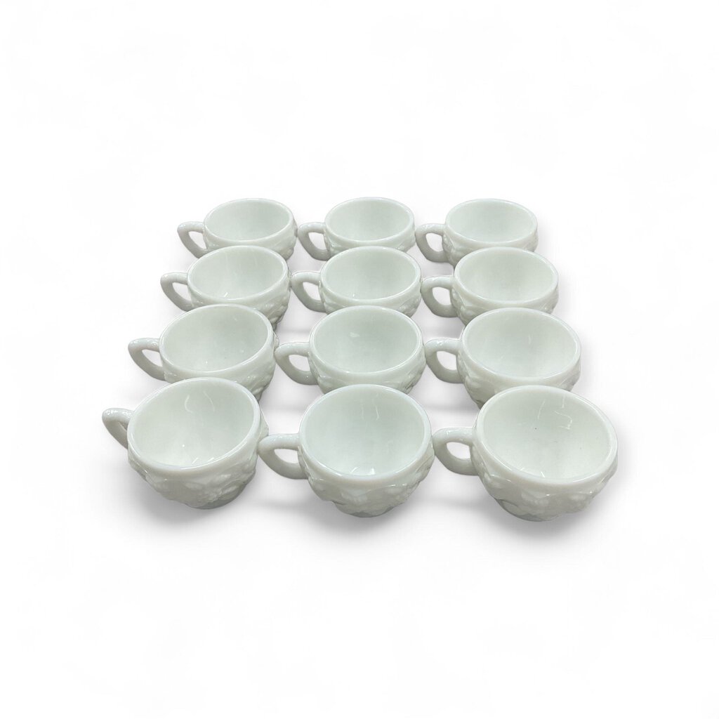 Milk Glass Punch Bowl Set /21