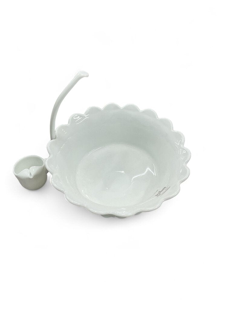 Milk Glass Punch Bowl Set /21