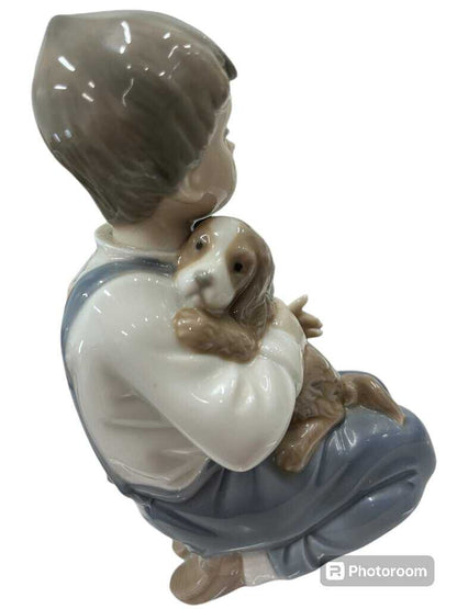 Vintage NAO Boy with Dog by Lladro Figurine/45