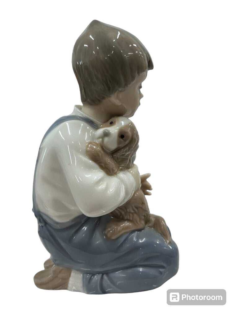 Vintage NAO Boy with Dog by Lladro Figurine/45