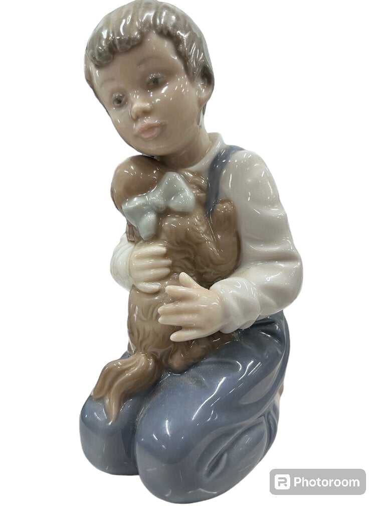 Vintage NAO Boy with Dog by Lladro Figurine/45