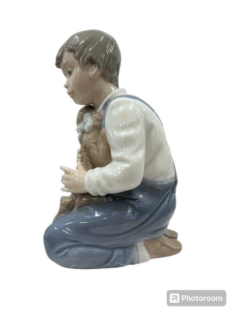 Vintage NAO Boy with Dog by Lladro Figurine/45