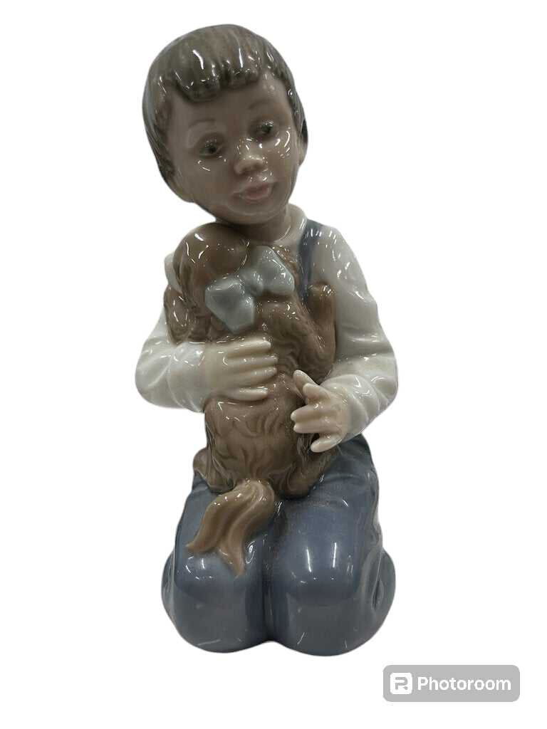 Vintage NAO Boy with Dog by Lladro Figurine/45