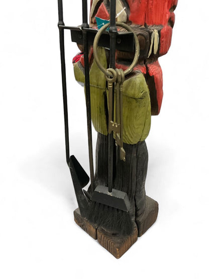 Wooden Soldier Fireplace Utensil Holder