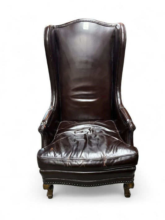 Leather Arm Chair w/Ottoman