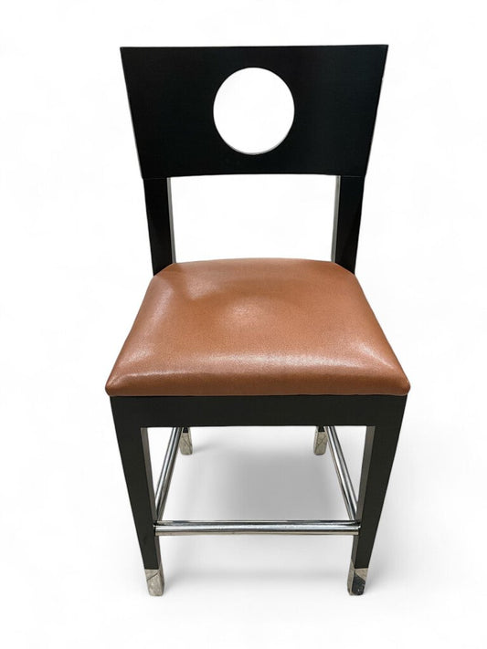 Set of 4 Leather Seat Bar Stools