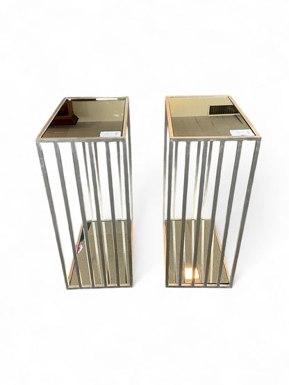 Silver Lattice Side Tables Set of 2