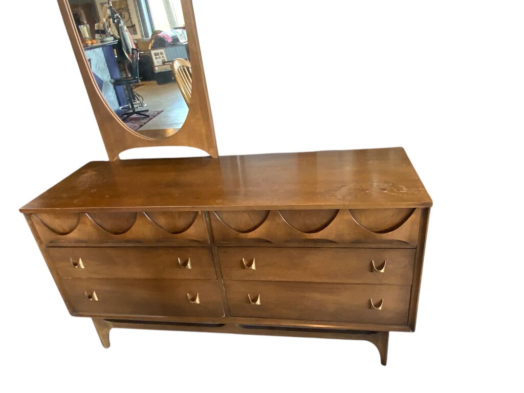 Mid Century Modern Dresser with Mirror Brasilia Collection by Broyhill