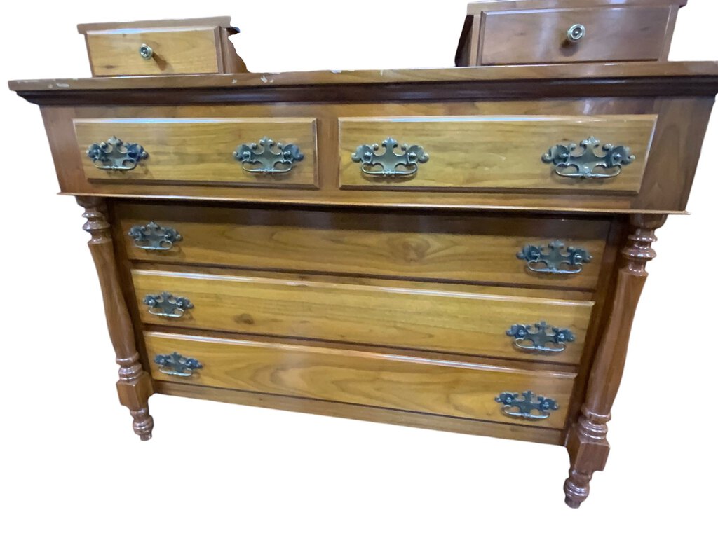 Antique Dresser with Oval Mirror