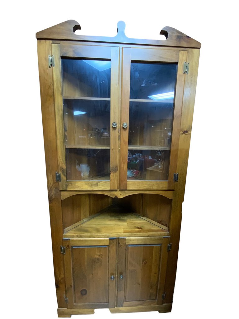 Corner Cabinet with Glass doors and shelves