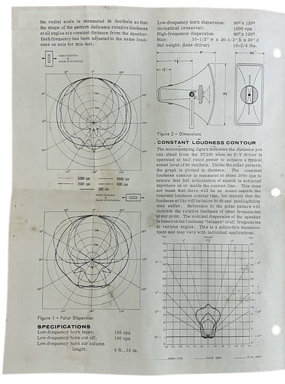 VTG Electro-Voice FC100 Compound Diffraction Horn, Made in USA, Fiberglass