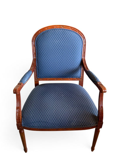 Ethan Allen Blue Upholstered Chair