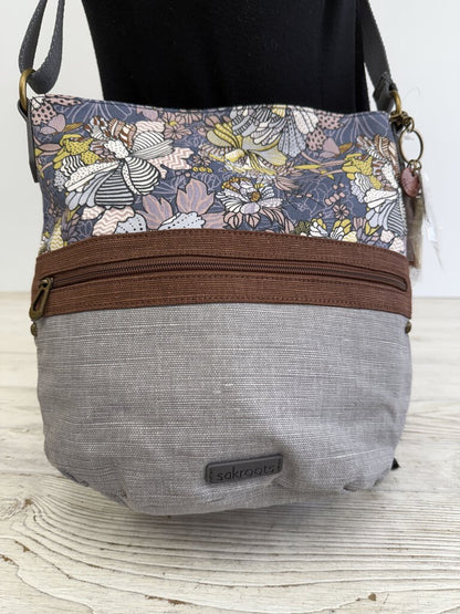 Sakroots Women’s Handbag/Purse Blue/Gray Flower Power Soft Bucket Bag NWT /rb