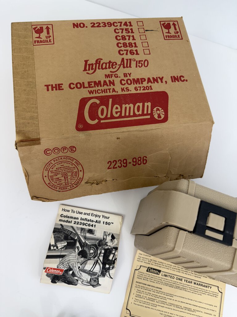 VTG Coleman Inflate-All 150 Portable Air Compressor /rw