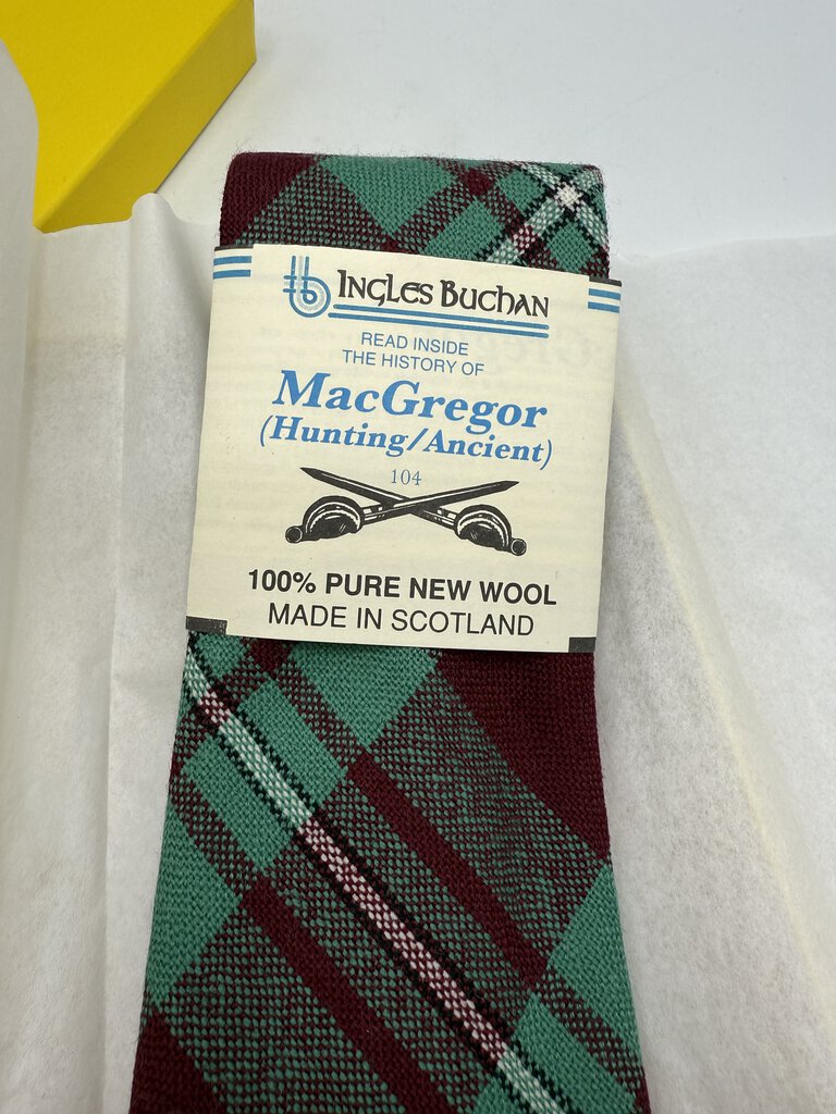 Scotland House MacGregor -Hunting/Ancient- Wool Tartan Necktie Purple/Green /roh