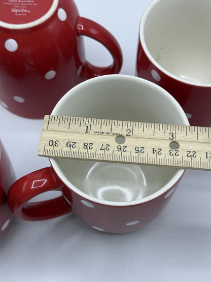 Spode Baking Days Red & White Dot Mugs set of 4 /rb