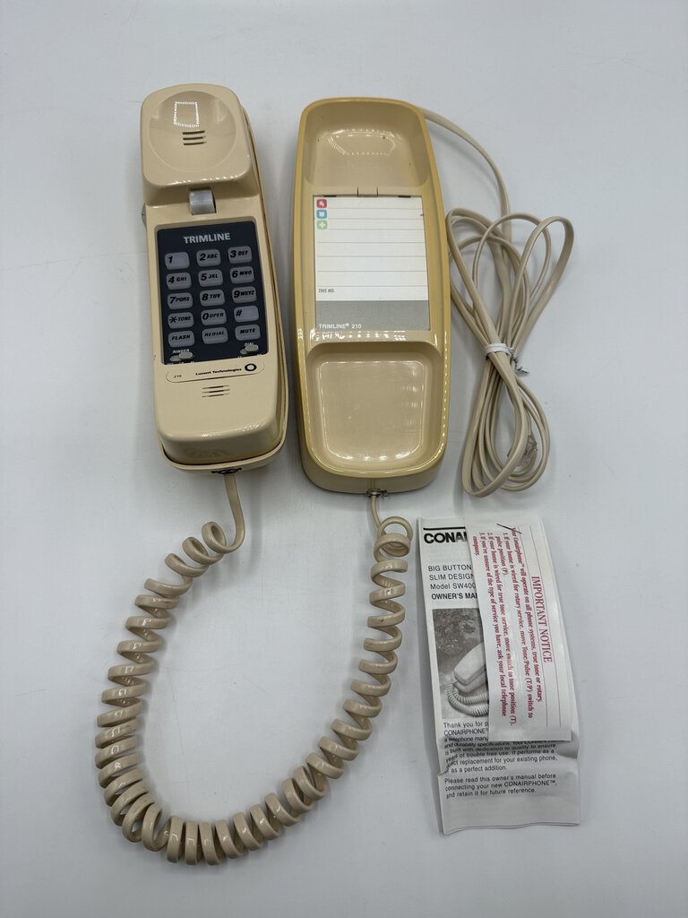 VTG Trimline Lucent Technologies Beige/Tan Touchtone Pushbutton Phone /rw