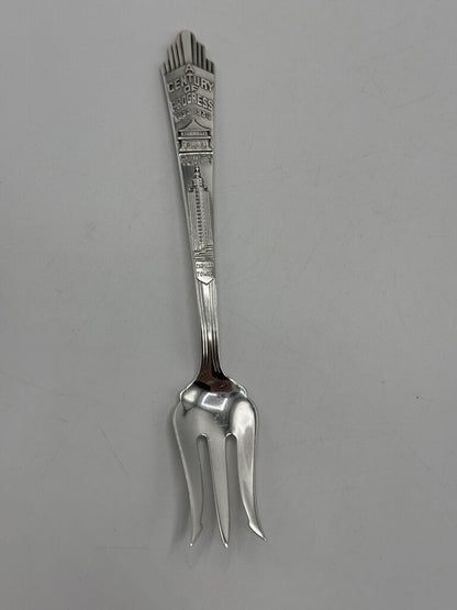 Vintage Sterling Silver “Century of Progress Fork 1833 Chicago 16gr /ro